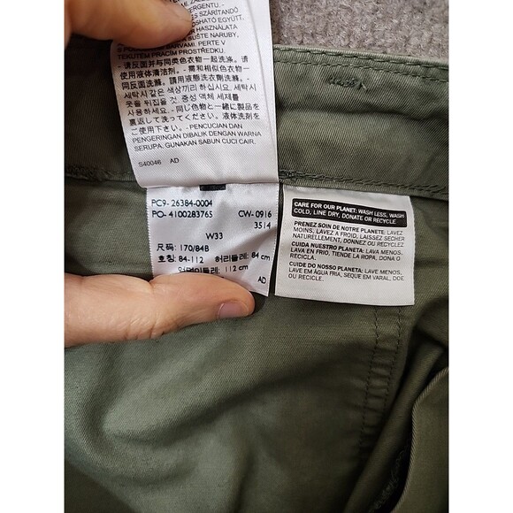 Levis Utility Chino Pants Womens 33 Green Flip Pockets 100% Cotton - Picture 8 of 9